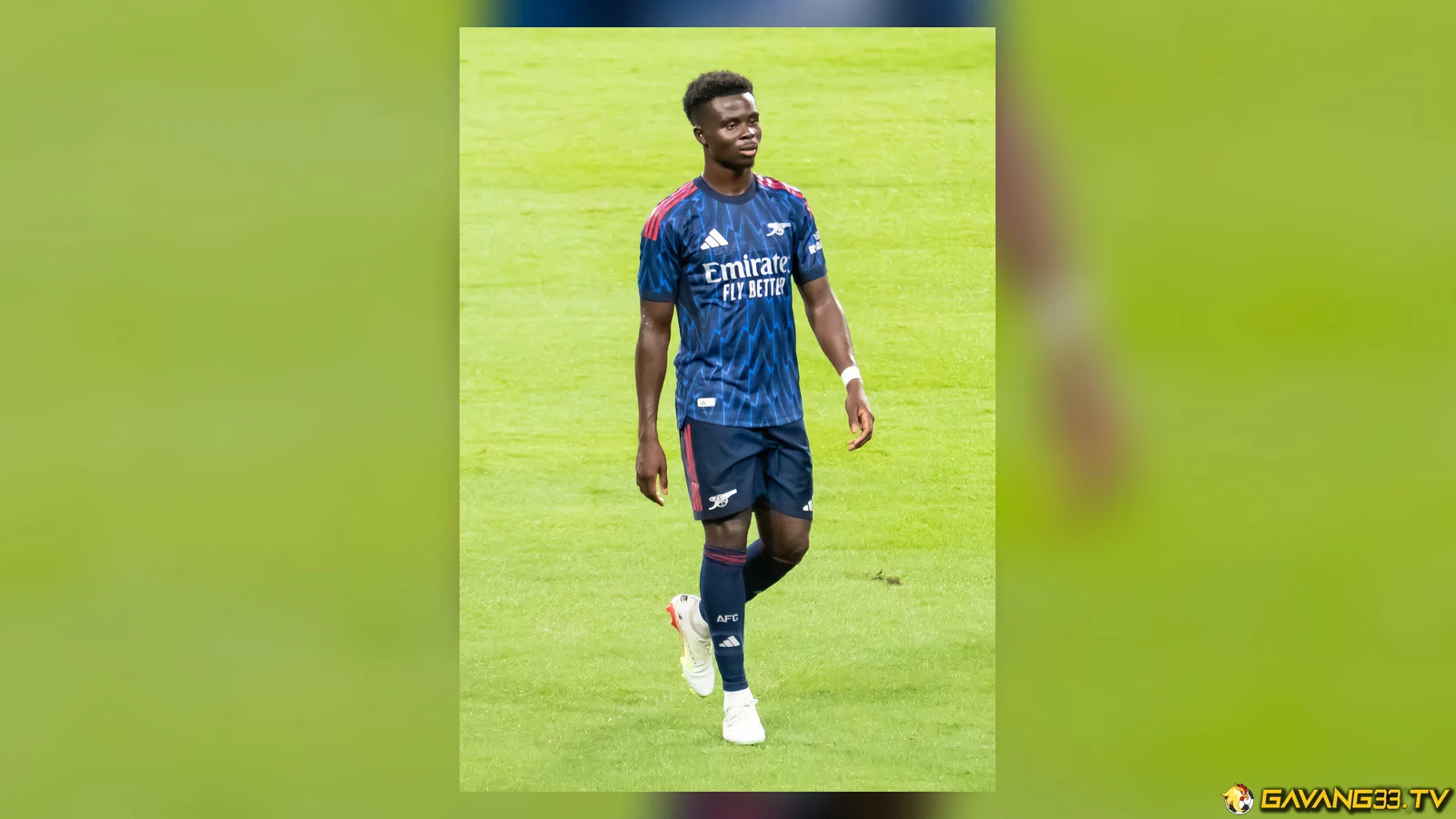 Bukayo Saka trong màu áo Arsenal trong ảnh tư liệu trước trận